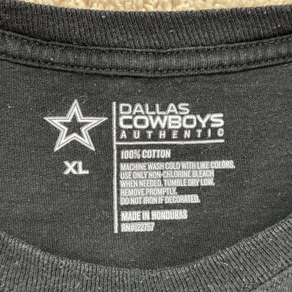 Dallas Cowboys Authentic Mens T-Shirt XL Black Short Sleeve Crew Neck Flag Star - Picture 4 of 9